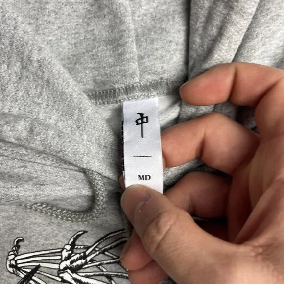 Y2K RDS Red Dragon Mens M Hoodie Skateboard Graphic Dragon Grey CANADA MADE - Picture 9 of 14